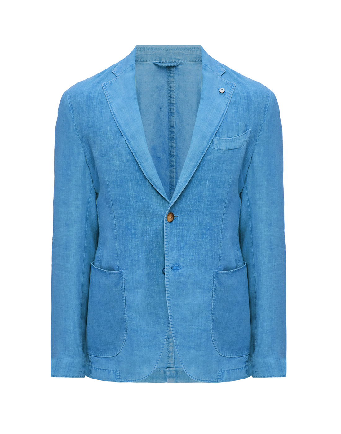 Чоловічий блакитний лляний піджак-1