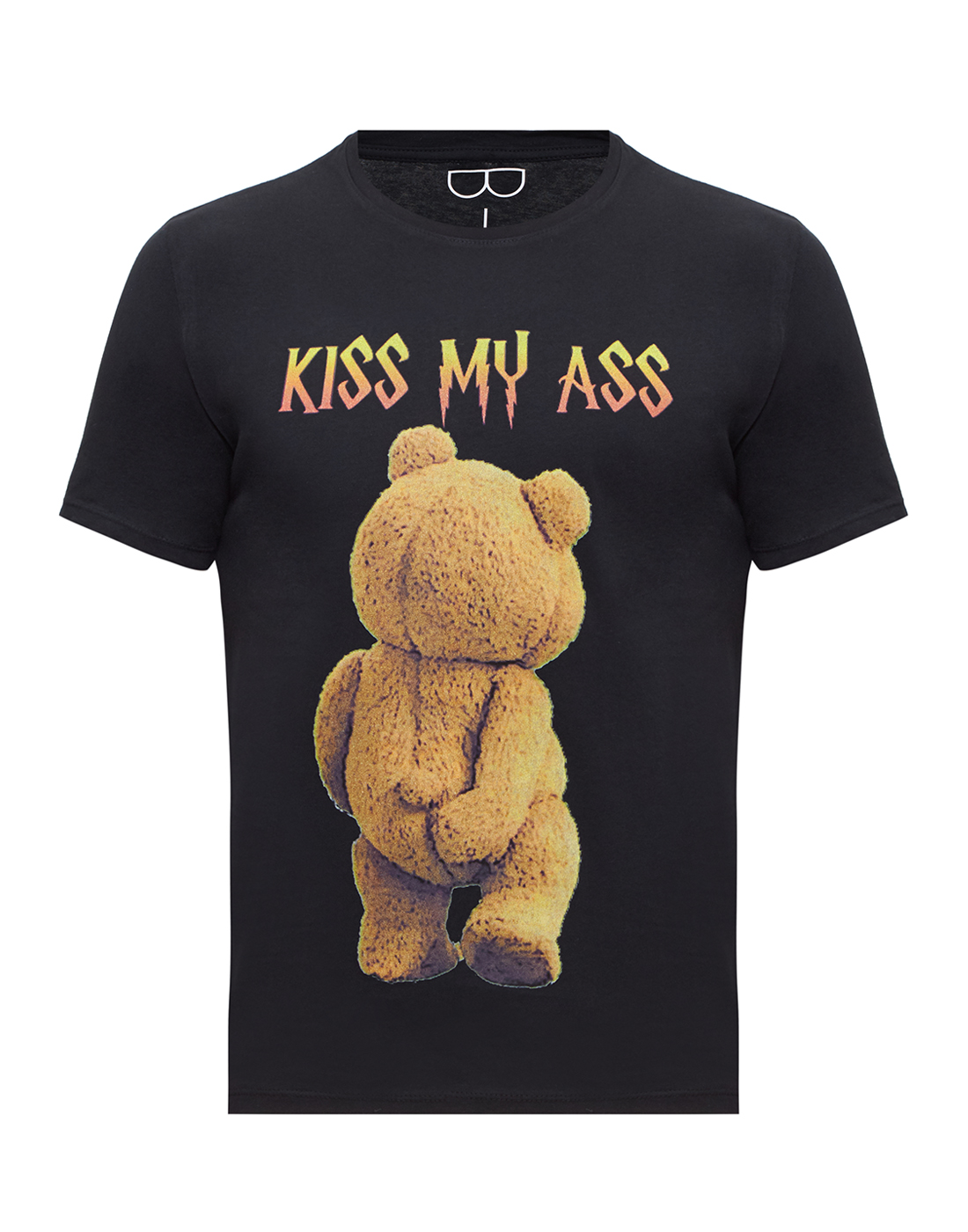 Черная футболка Bisibiglio S2057_TEDDY KISS MY ASS-1