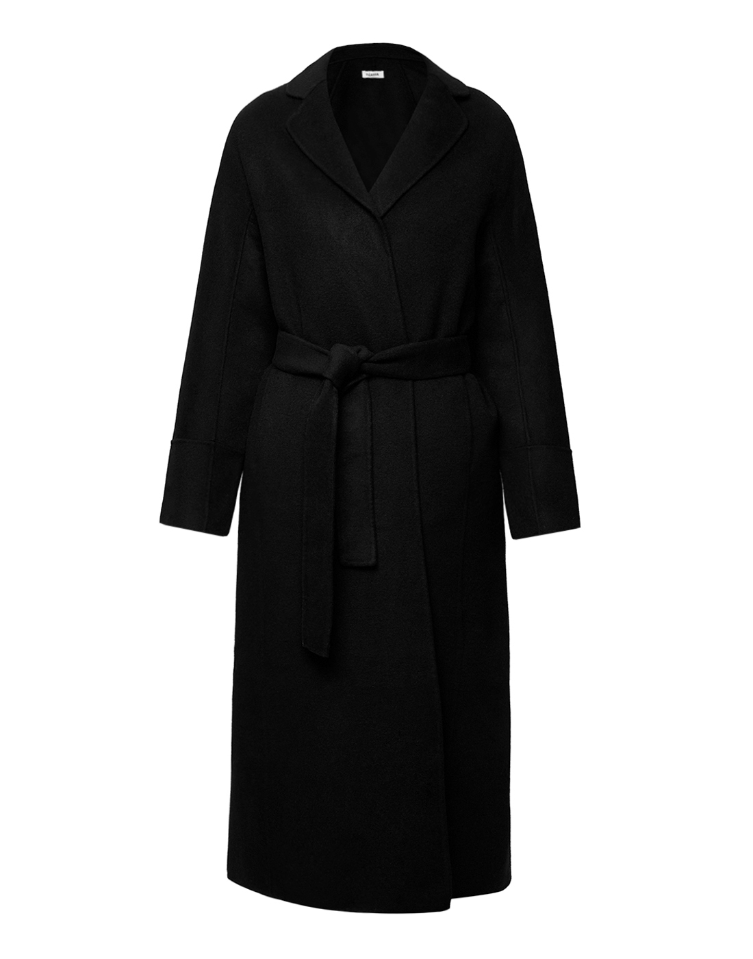 Чорне жіноче вовняне пальто-1