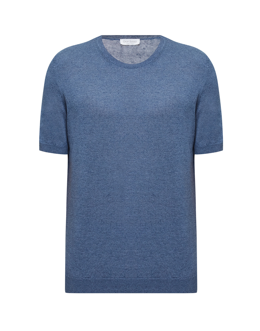 Чоловіча синя лляна футболка-1