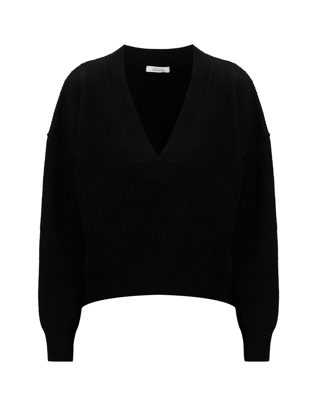 Жіночий чорний вовняний пуловер-1