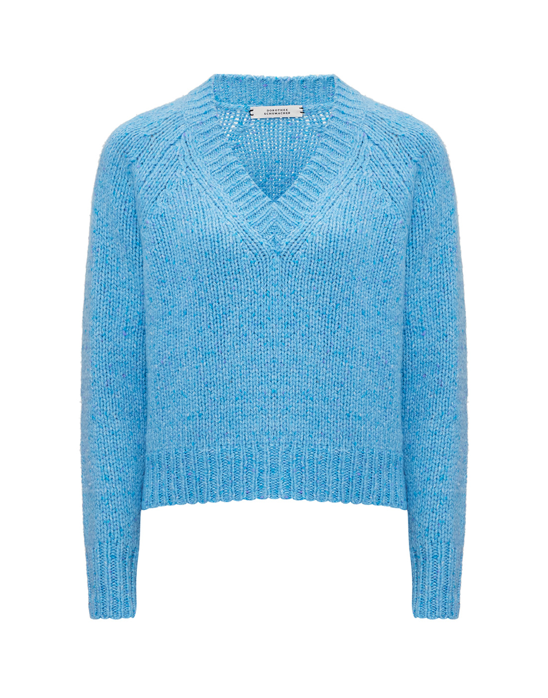 Жіночий блакитний кашеміровий пуловер-1