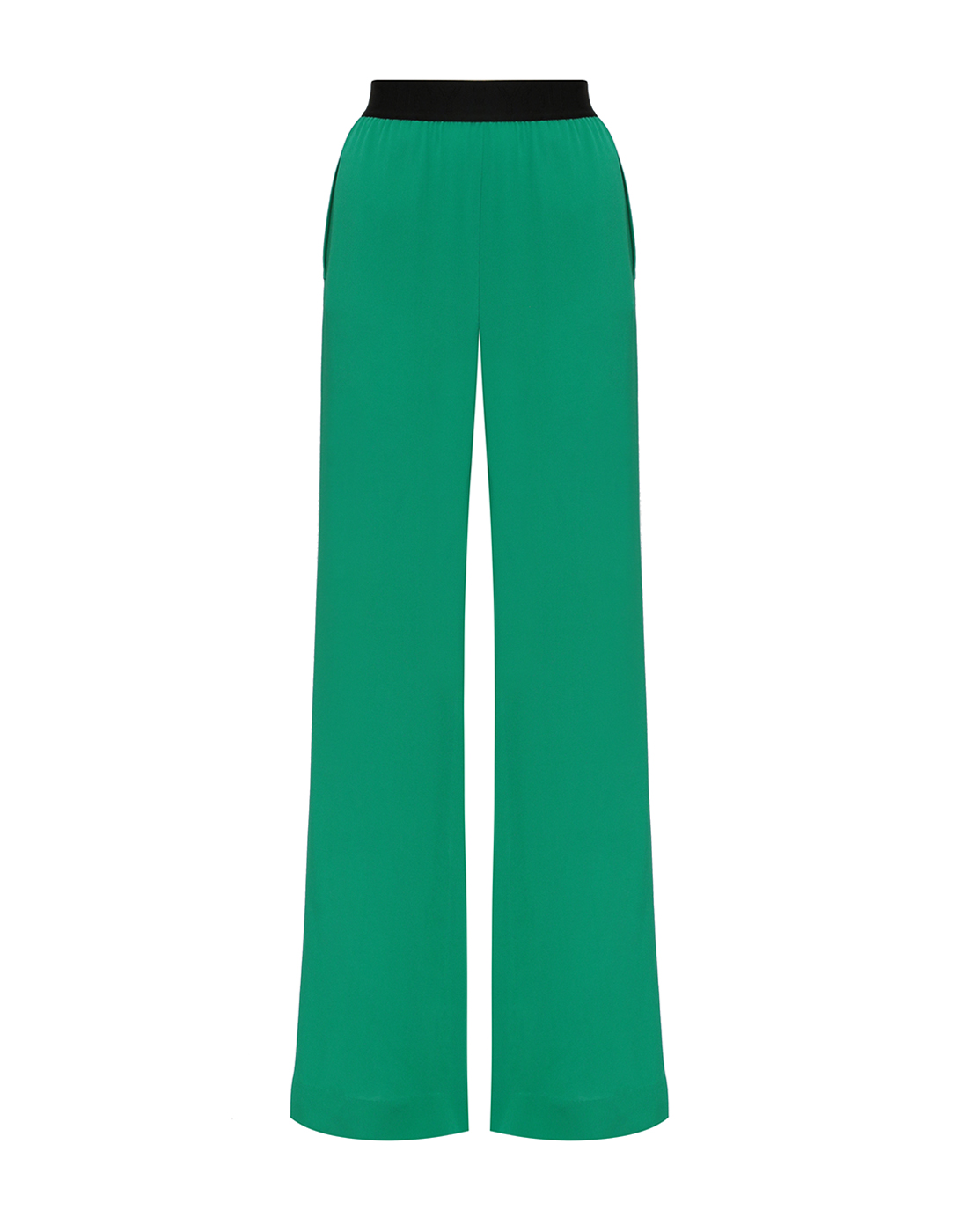 Жіночі зелені шовкові штани-1