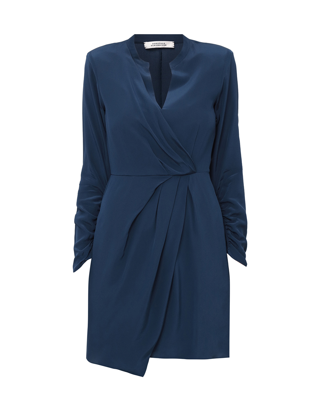 Жіноча темно-синя шовкова сукня-1