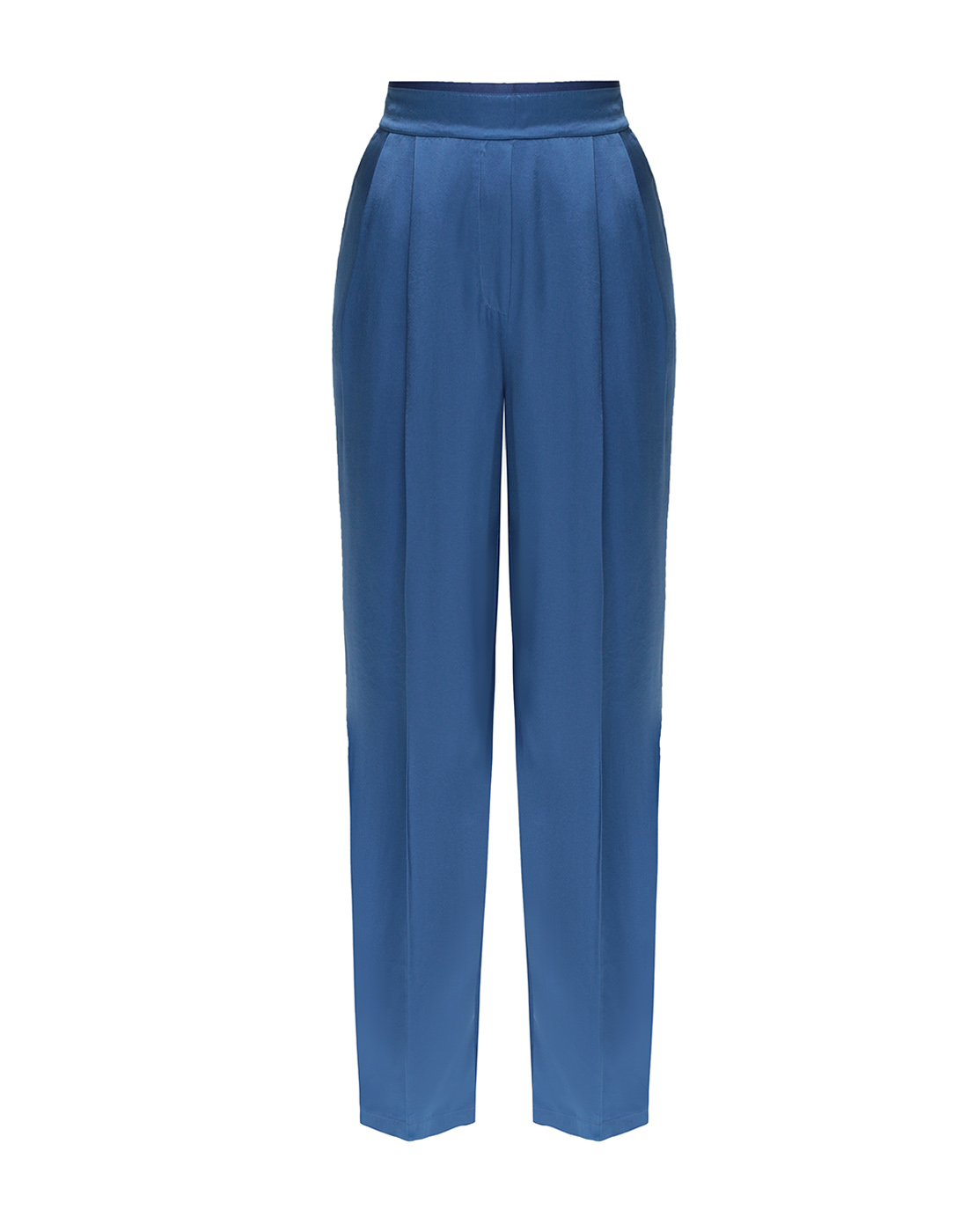 Жіночі сині шовкові штани-1