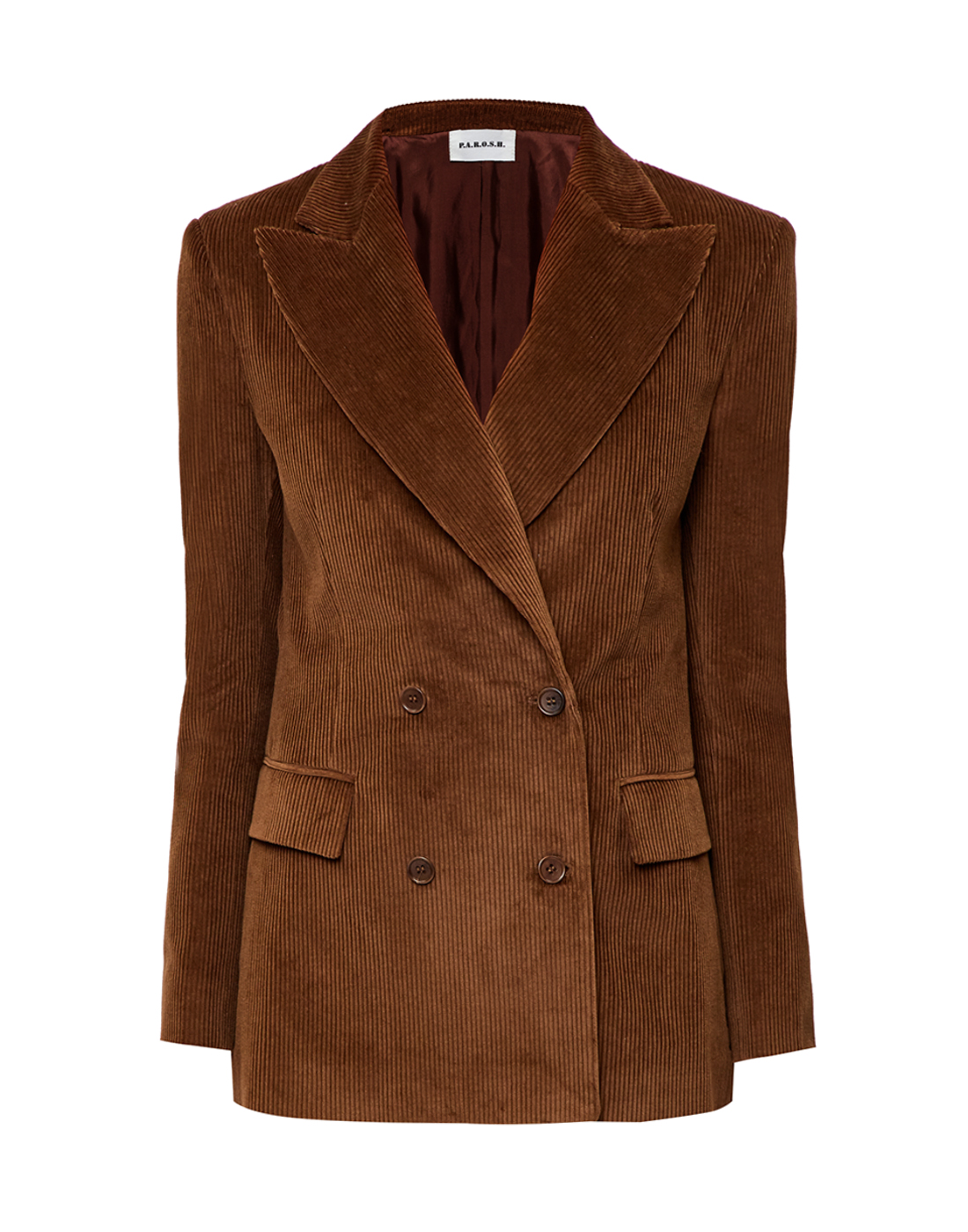 Жіночий коричневий вельветовий піджак-1