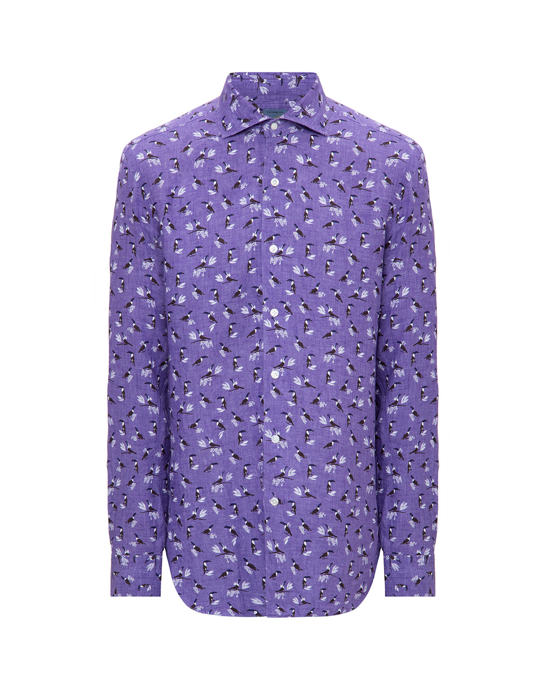 Мужская фиолетовая льняная рубашка с принтом Barba SD2U136642608V-1