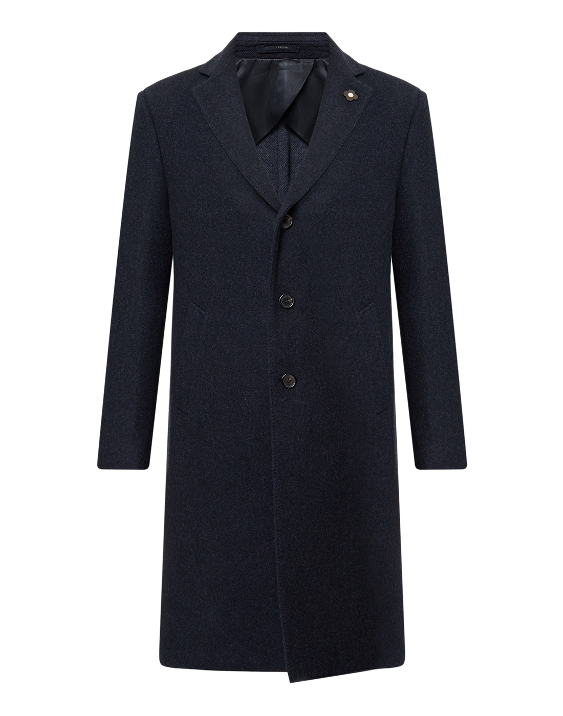 Мужское темно-синее шерстяное пальто Lardini SIP23176AE_IPRD57618_850CE-1