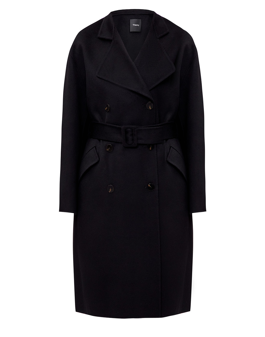 Чорне жіноче вовняне пальто-1