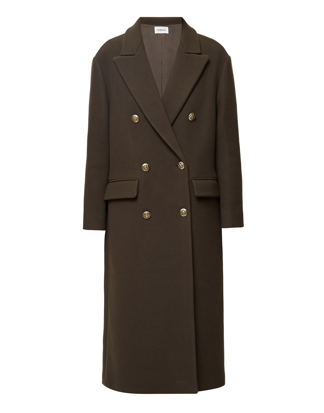 Женское зеленое шерстяное пальто P.A.R.O.S.H. SLAYE/D430281G/007-1