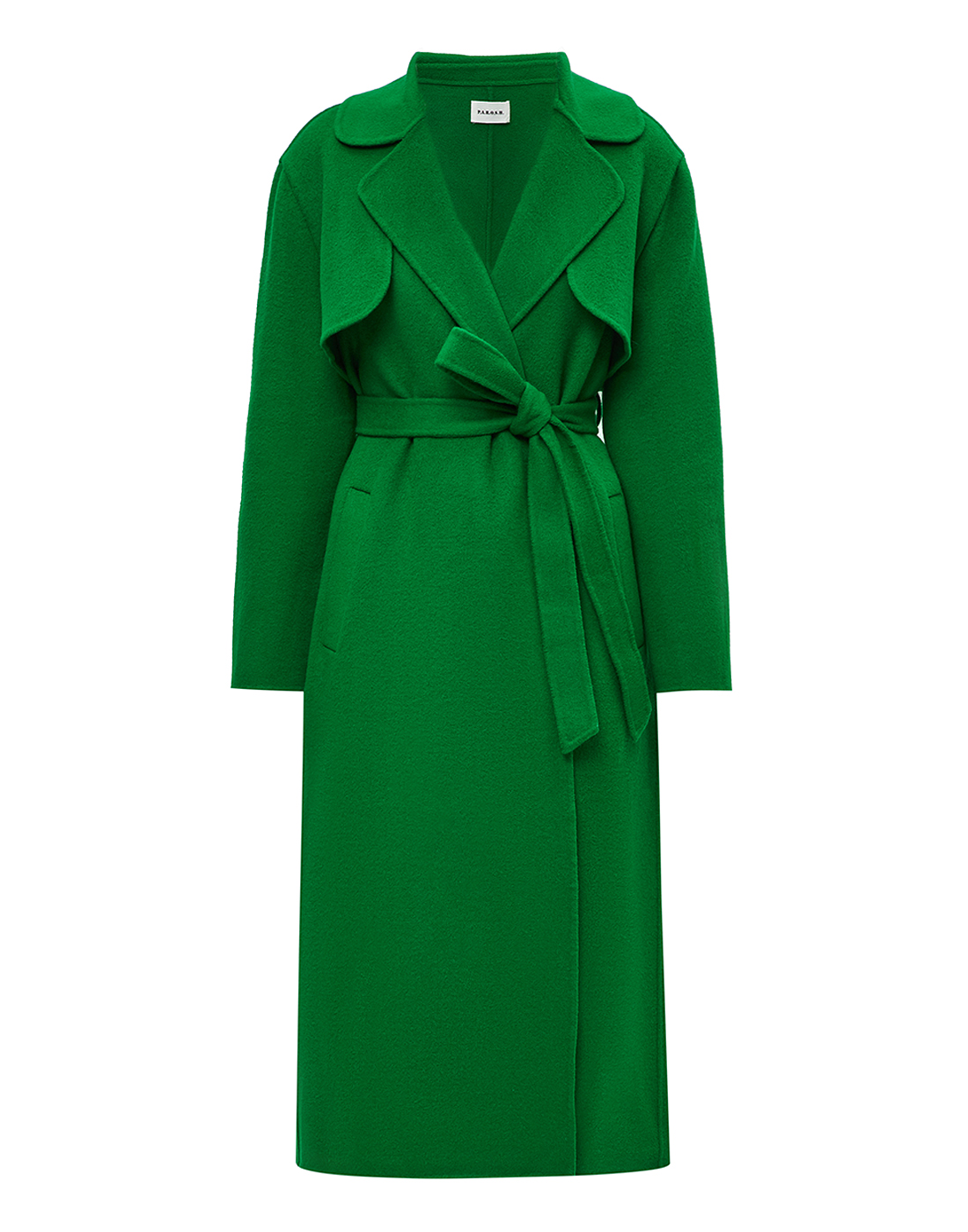 Жіноче зелене вовняне пальто-1