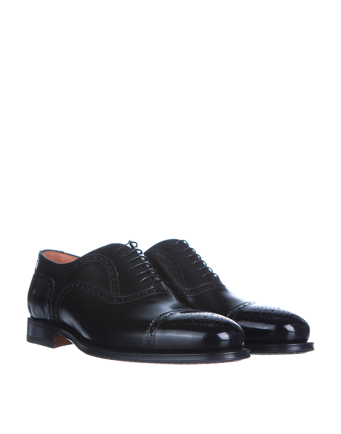 Мужские черные туфли  Santoni SMCPG17555RG1IVVDN01-1