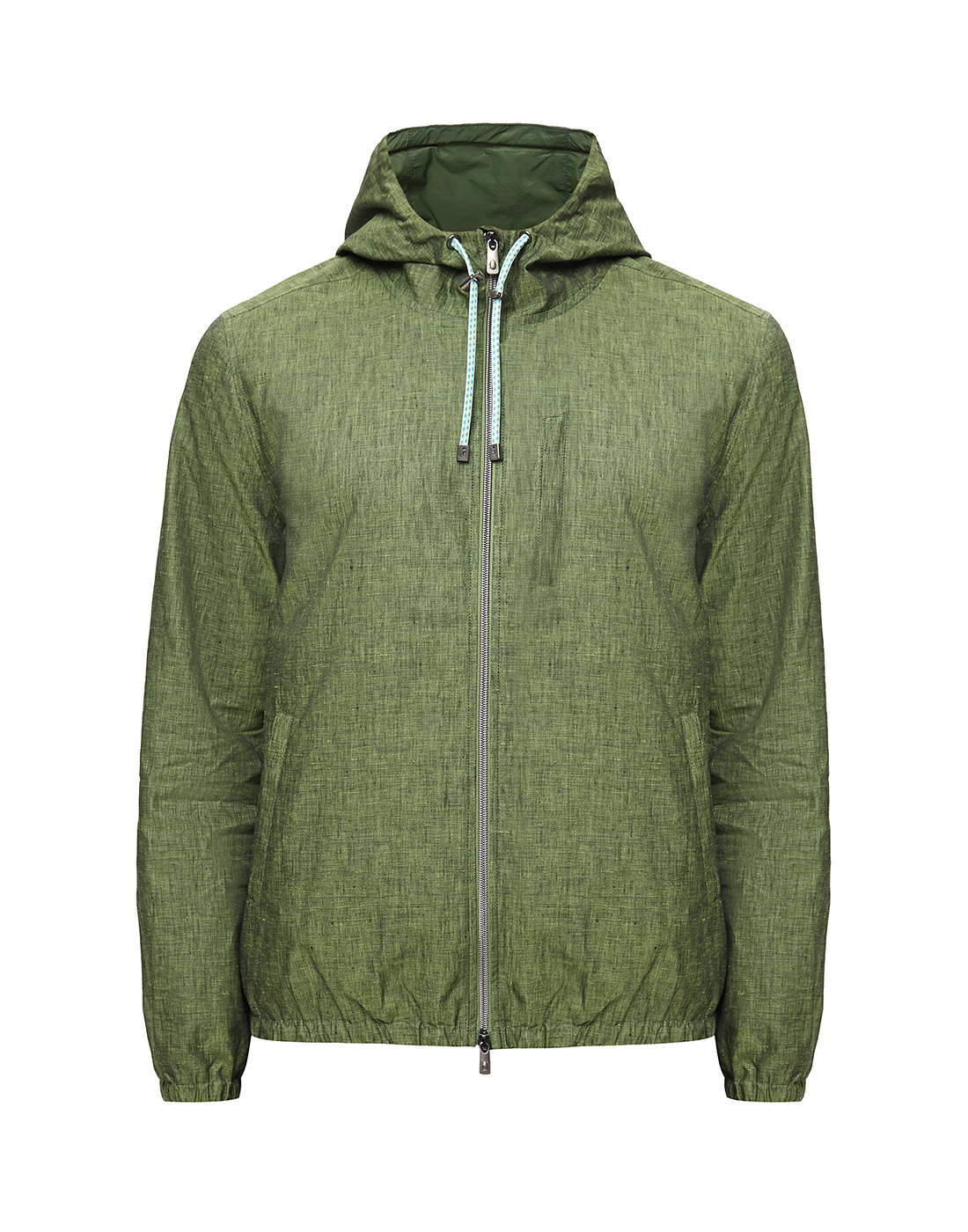 Чоловіча зелена лляна куртка-1
