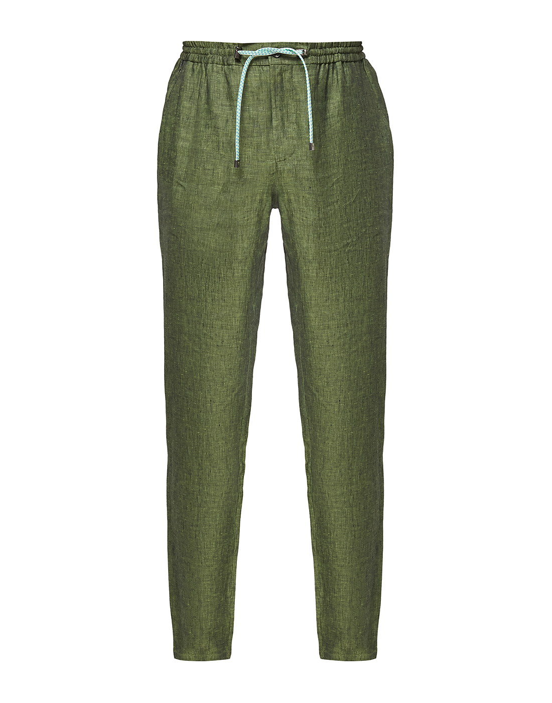 Чоловічі зелені льняні штани-1