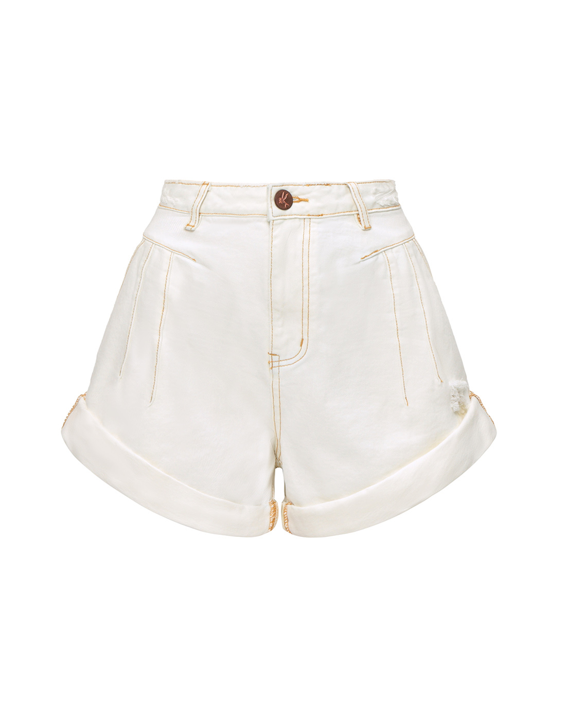 Жіночі білі джинсові шорти-1