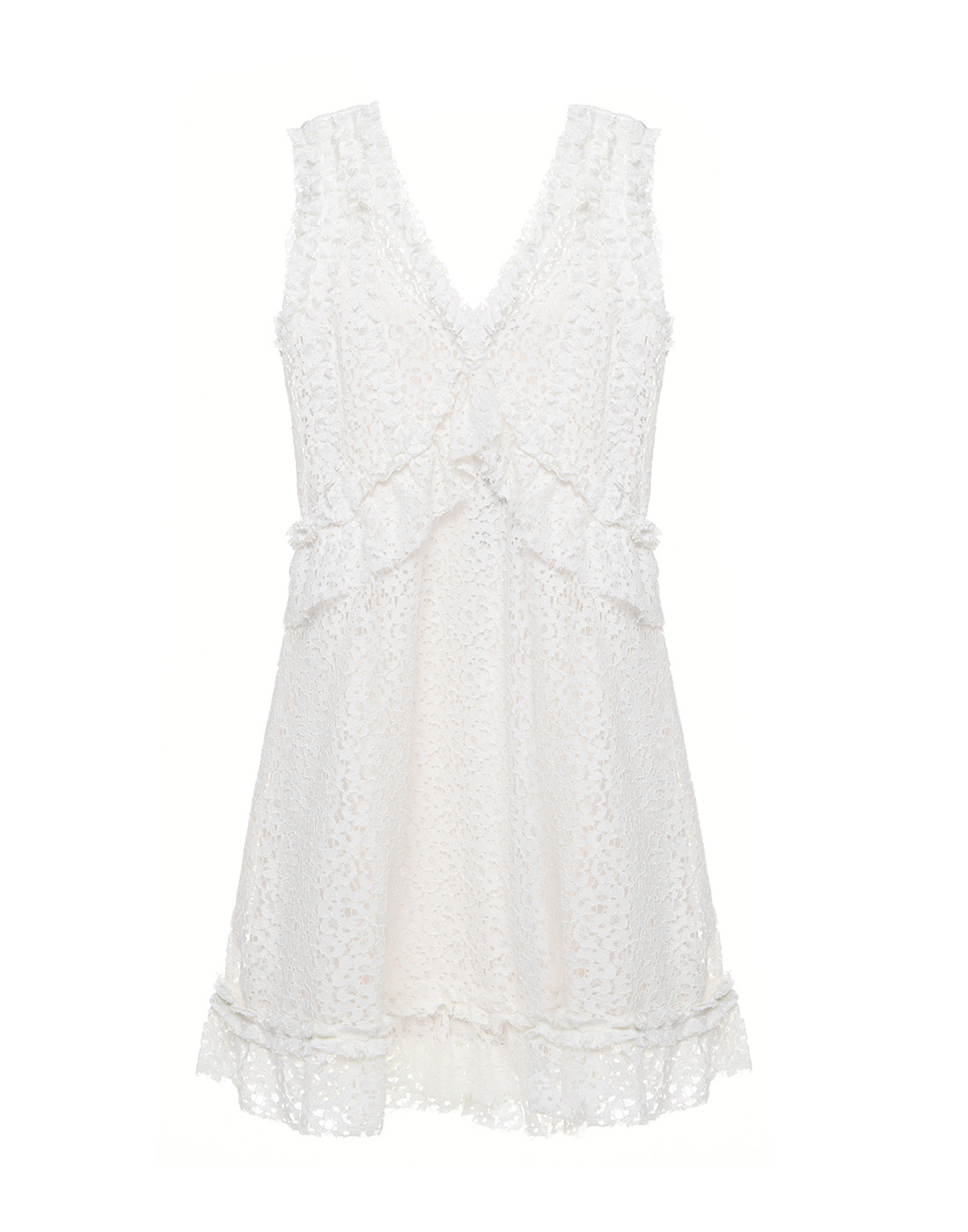Жіноче біле мереживне плаття-1