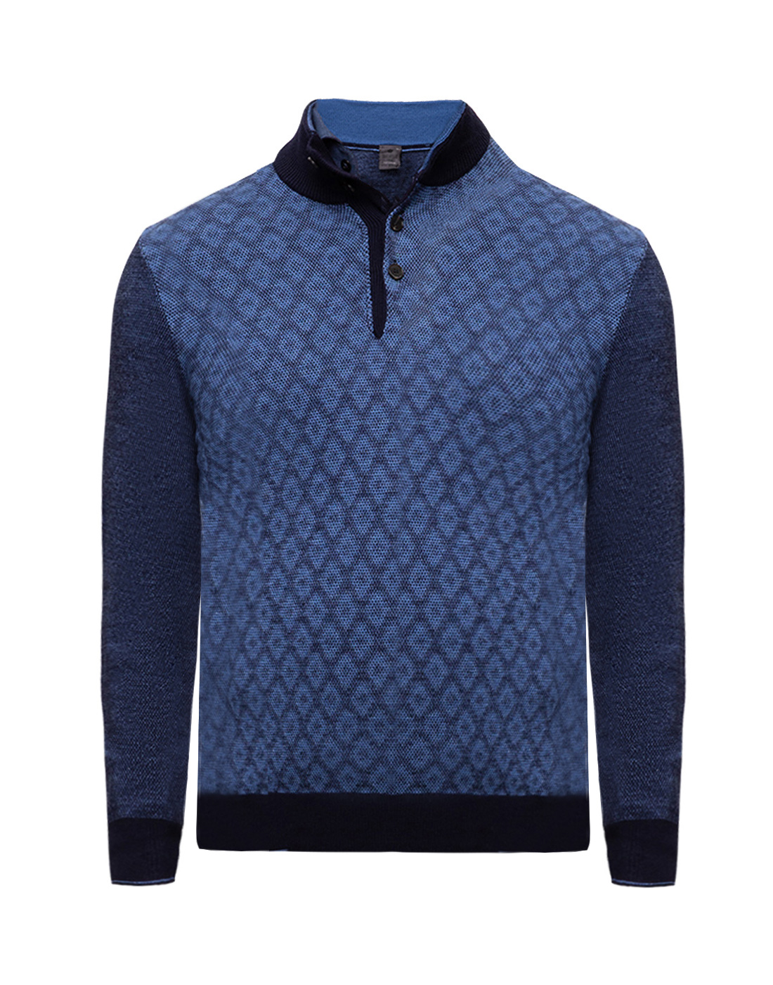 Чоловічий синій вовняний светр-1