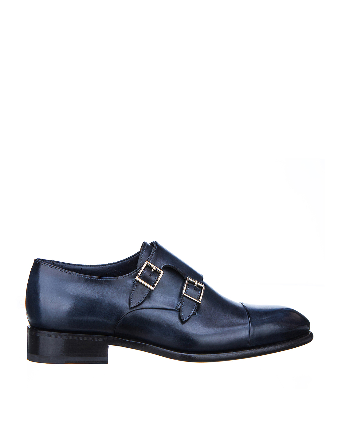 Туфли мужские синие  Santoni S11652-1