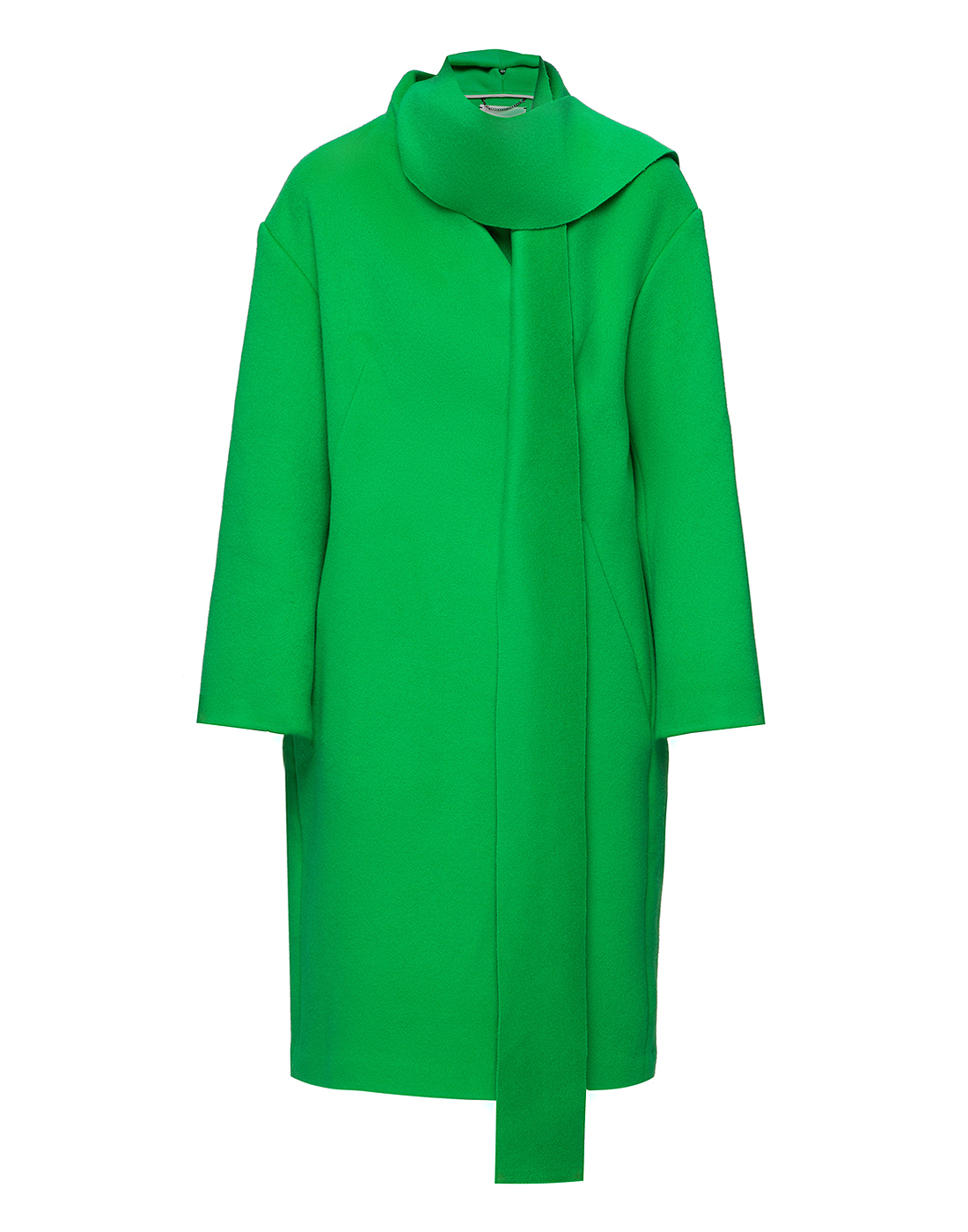 Жіноче зелене вовняне пальто-1