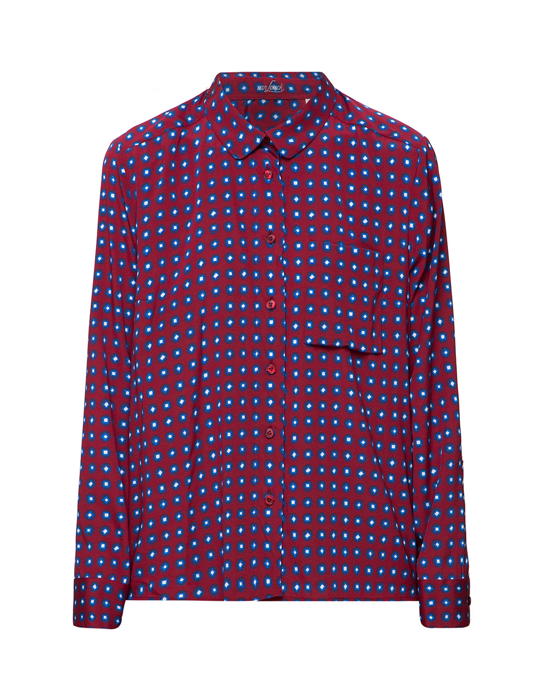 Женская бордовая шелковая блуза Van Laack S171385/567-1