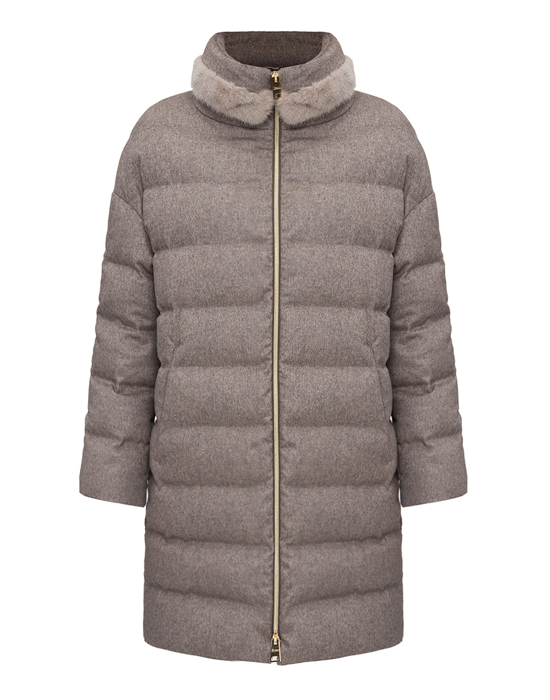Женское серое пуховое пальто Herno SPI0974D - 38087 - 2600-1
