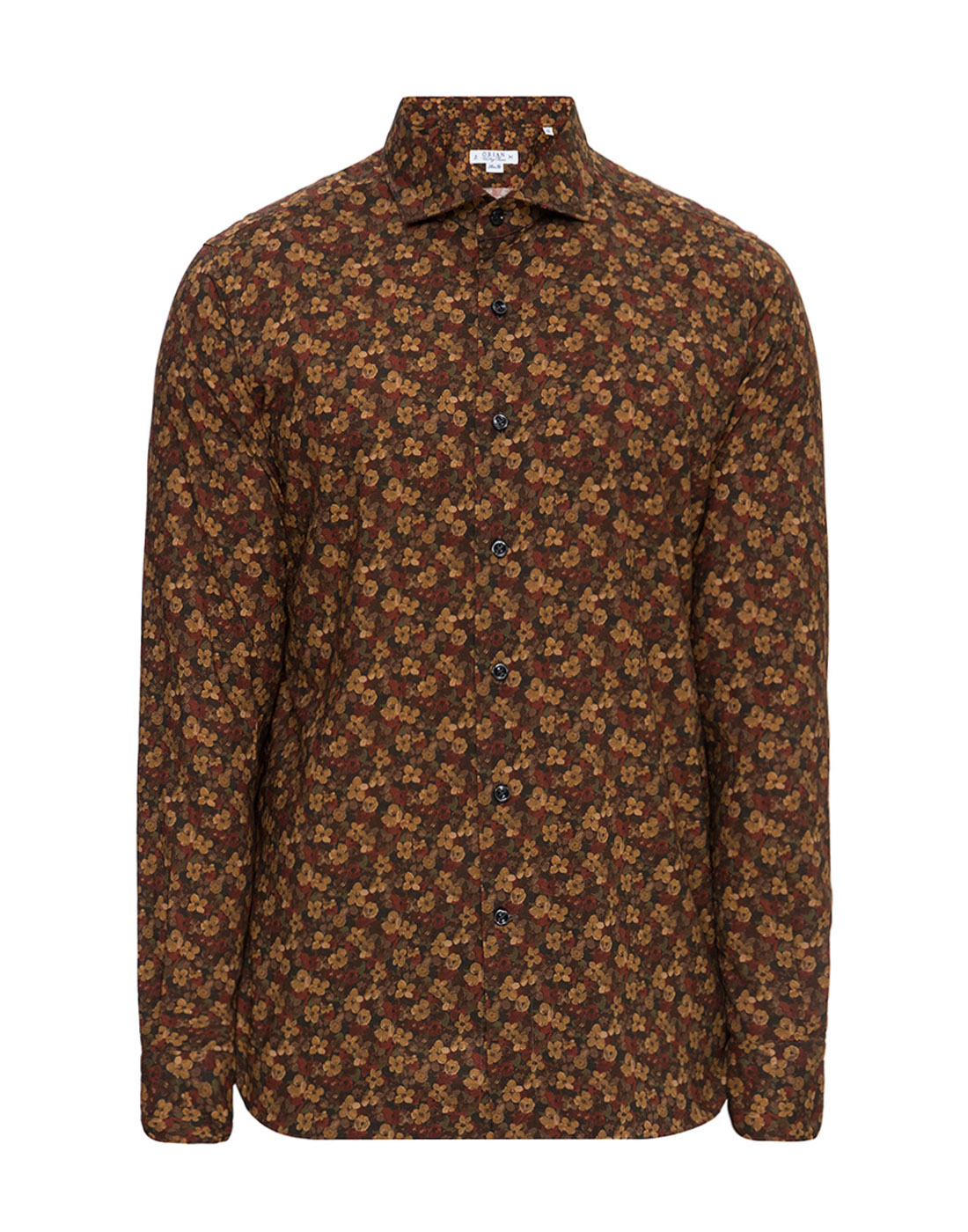 Мужская коричневая рубашка с принтом Orian SCW73 02P401 15-1