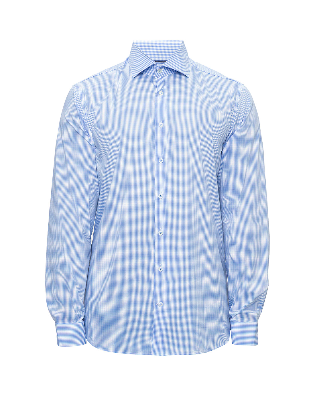 Мужская голубая рубашка в клетку Van Laack S151066/720-1